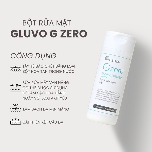 Bột rửa mặt Glovu Gzero Enzyme Powder Wash Hàn Quốc