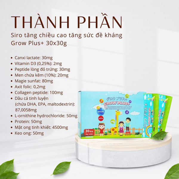 Siro GROW PLUS+ Nhật Bản giúp trẻ CAO - KHÔN - LỚN