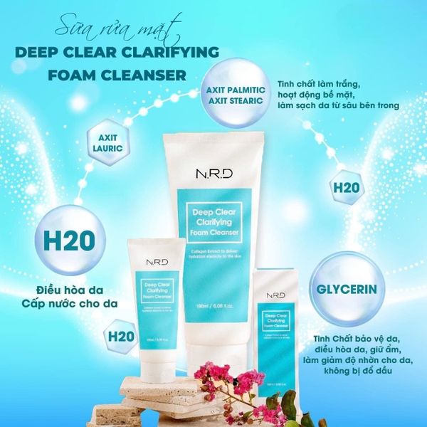Sửa rửa mặt NRD Deep Clear Clarifying Foam Cleanser Hàn Quốc
