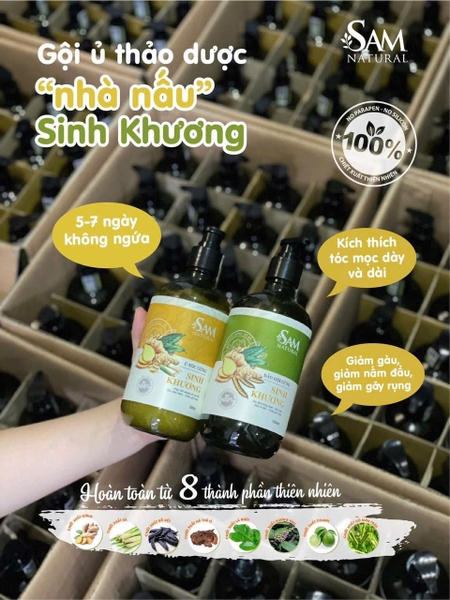 Bộ dầu gội gừng, dưỡng sinh 3 sản phẩm Sam Natural Sinh Khương
