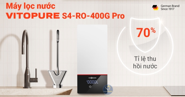 Tỷ lệ thu hồi nước trên máy lọc nước Vitopure S4-RO-400G Pro
