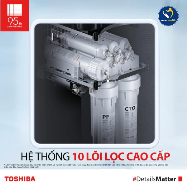 Máy lọc nước Toshiba NA1SVN(K) - Hệ thống 10 lõi lọc cao cấp