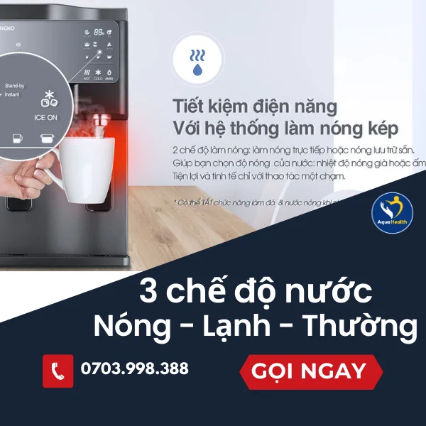 máy lọc nước khử trùng sanita -3 chế độ nước Nóng - Lạnh - Thường tiện lợi