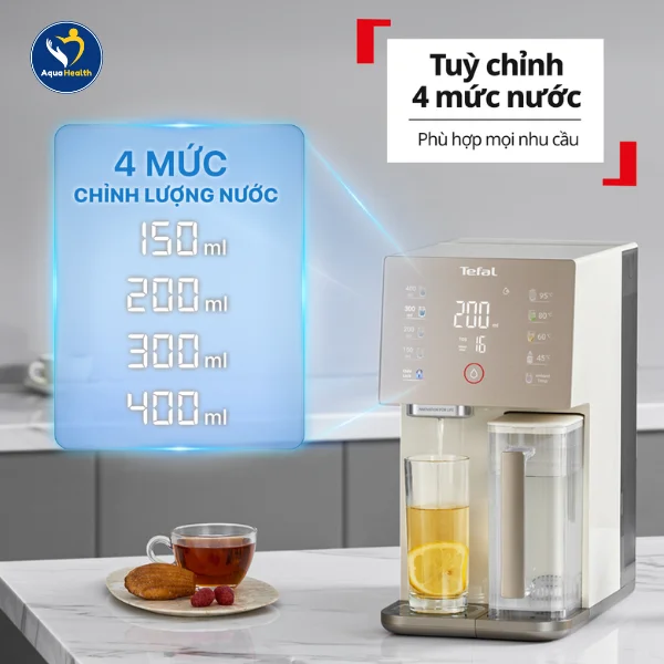 Máy lọc nước Tefal BR453AY0 để bàn - Tuỳ chỉnh 4 mức nước