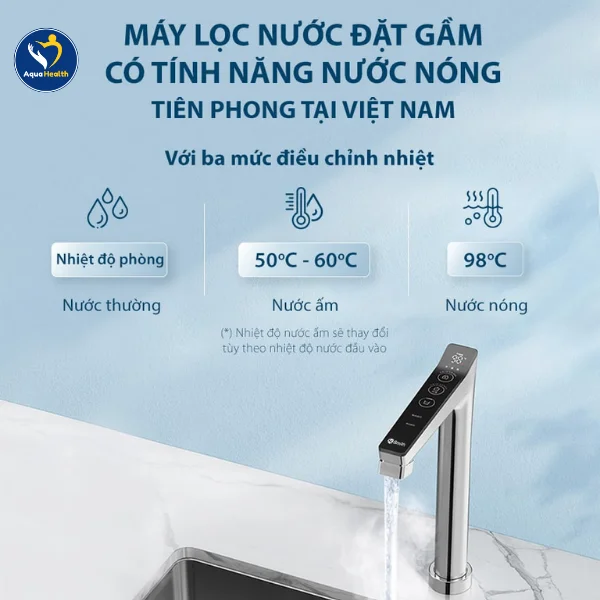 Máy lọc nước A.O Smith LUX-AOU800HOT - Đa dạng chế độ nước uống