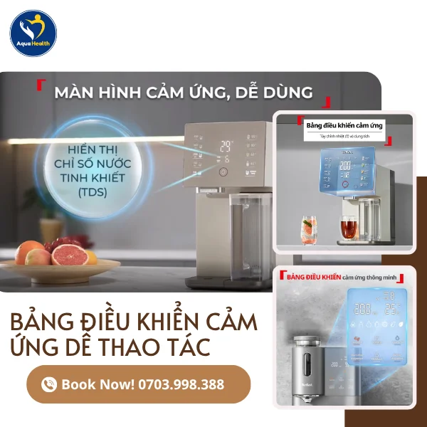  Máy lọc nước nóng lạnh Tefal - Bảng điều khiển cảm ứng dễ dàng thao tác