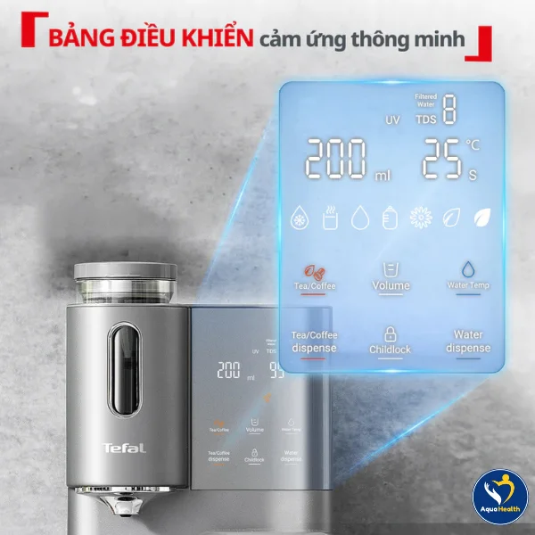 Máy lọc nước nóng lạnh Tefal BR653BY0 - Bảng điều khiển cảm ứng thông minh