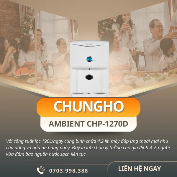 Máy Lọc Nước ChungHo Ambient CHP-1270D - Bình chứa nước có công suất lớn