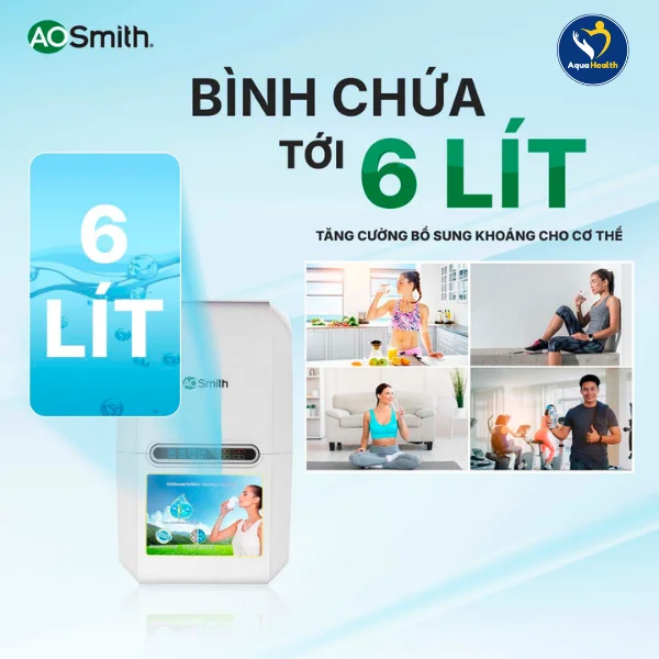 Máy lọc nước A.O Smith Vita Plus - Bình chứa nước lên đến 6 lít