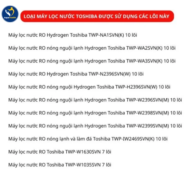 Bộ lõi lọc nước Toshiba TWP-WA2SVN(K) - Tương thích với các dòng máy Toshiba tủ đứng