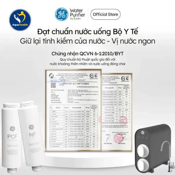 Lõi lọc nước GE GN620 - Các chứng nhận về chất lượng an toàn sức khỏe