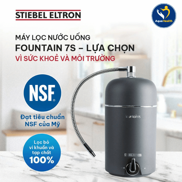 Các chứng nhận về chất lượng và sức khỏe của máy lọc nước Stiebel Eltron Fountain 7S Anthracite