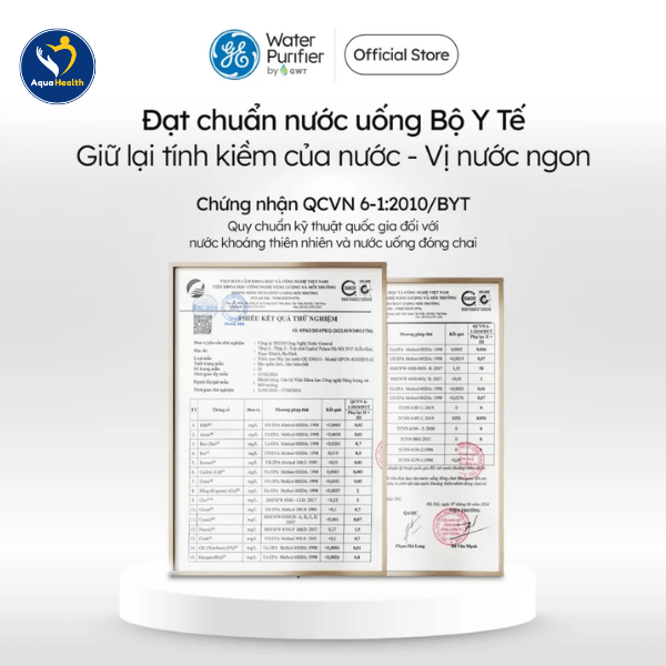 Lõi lọc nước GE Đạt chuẩn nước uống của Bộ Y Tế QCVN6-1/2010/BYT