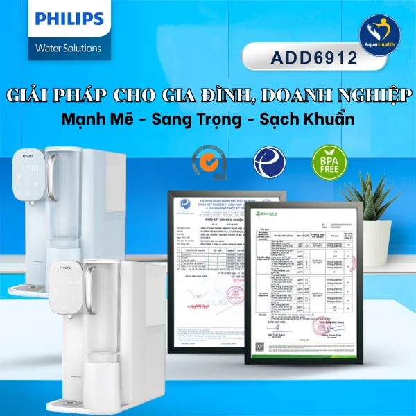 Các chứng nhận chất lượng sức khoẻ của máy lọc nước RO ADD6912