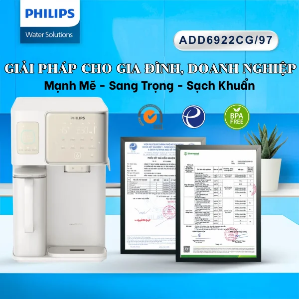 Máy lọc nước làm đá ADD6922CG/97 - Các chứng nhận về chất lượng an toàn sức khoẻ