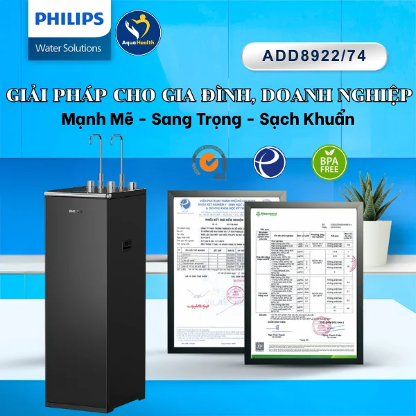 Máy lọc nước tủ đứng RO Philips ADD8922/74 - Các chứng nhận về chất lượng sức khoẻ