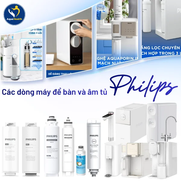 Các dòng máy để bàn và âm tủ cho lõi lọc Philips