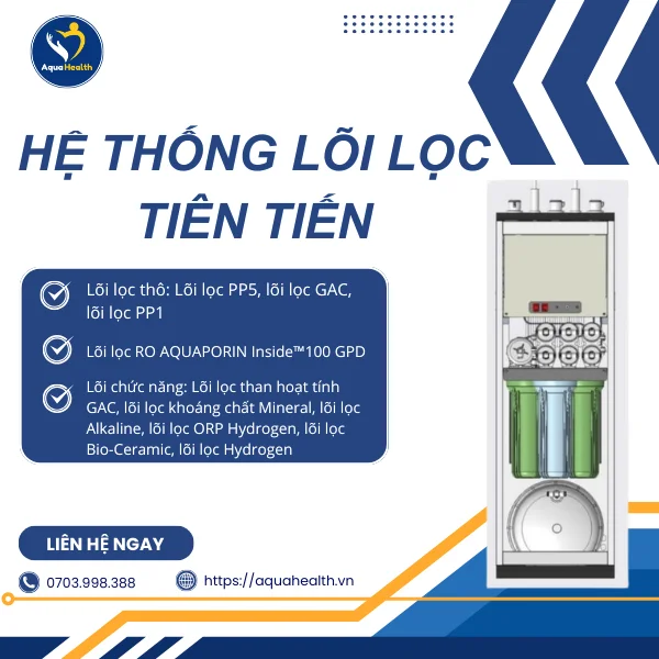 Máy lọc nước tủ đứng RO Philips ADD8922/74 cấu tạo hệ thống 10 cấp lọc