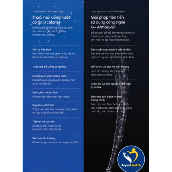 máy lọc nước nóng lạnh GE - Công nghệ G+ Fizz Sparkling