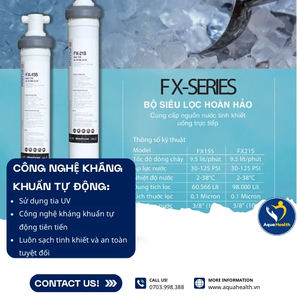 máy lọc nước chungho FLUUX FX-21S - sử dụng công nghệ kháng khuẩn tự động