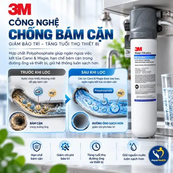 Máy lọc nước 3M BREW120-MS - Công nghệ chống bám cặn hiệu quả