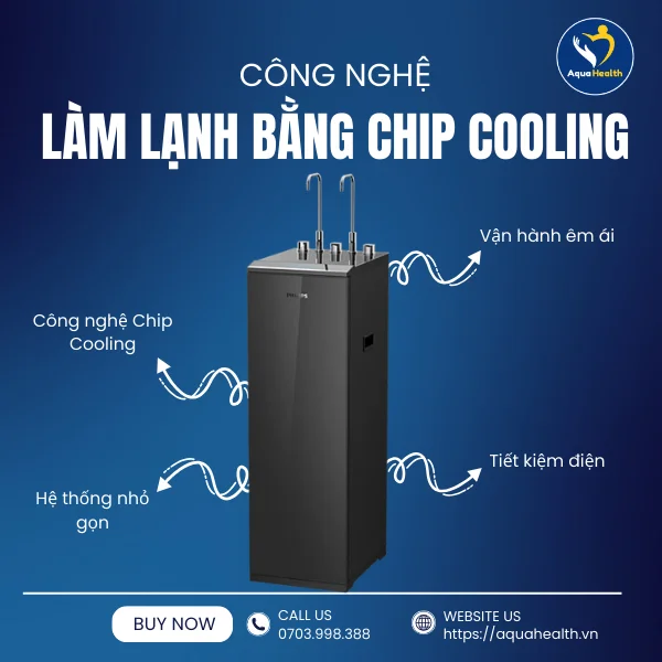 Máy lọc nước tủ đứng RO Philips ADD8912/74 với công nghệ làm lạnh bằng chip Cooling
