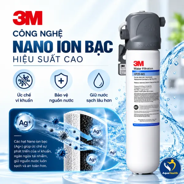 Máy lọc nước 3M BREW120-MS - Công nghệ Nano ion bạc hiệu suất cao