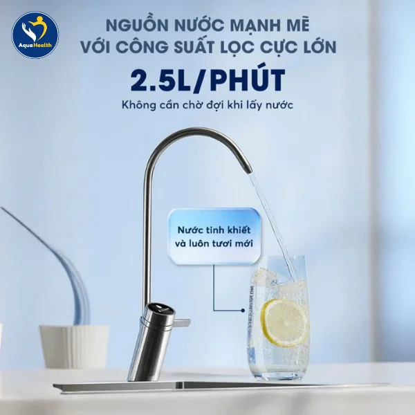 Máy lọc nước A.O Smith X1000 - Công suất lọc cực lớn 2500ml/phút
