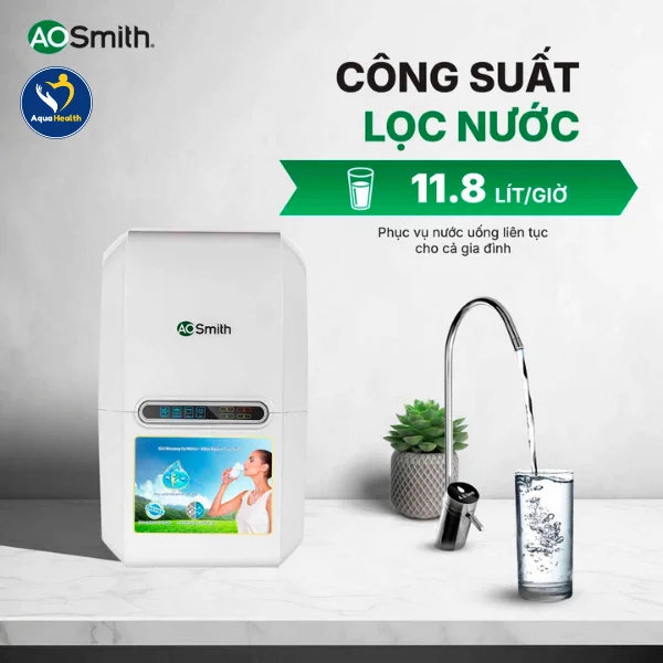 Máy lọc nước A.O Smith Vita Plus - Công suất lọc lên đến 75GPD