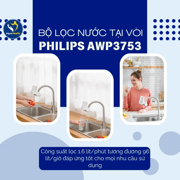 Bộ lọc nước tại vòi Philips AWP3753/98 - Công suất lọc lớn đáp ứng nhu cầu cho gia đình