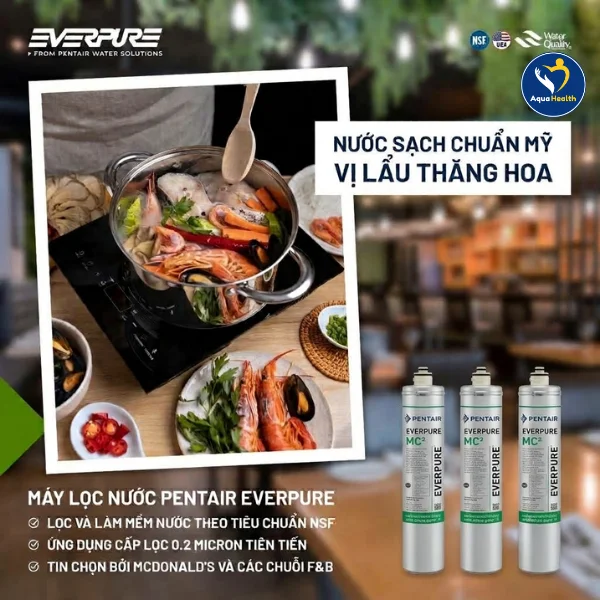 Lõi lọc nước Pentair Everpure MC2 - Công suất lọc vượt trội đáp ứng nhu cầu của ngành F&B