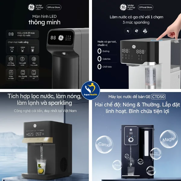 Máy lọc nước GE để bàn - Đa dạng các chức năng Nóng - Lạnh - Sparkling