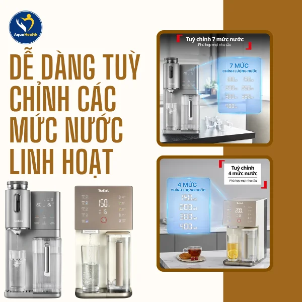  Máy lọc nước nóng lạnh Tefal - Dễ dàng tuỳ chỉnh các mức nước khác nhau