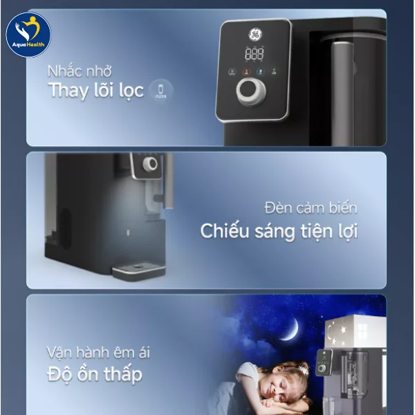 máy lọc nước GE CTD50 để bàn - tích hợp đèn cảm biến chiếu sáng tiện lợi