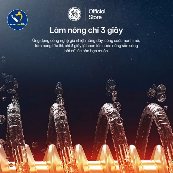 máy lọc nước nóng lạnh GE - làm nóng chỉ trong vòng 3 giây