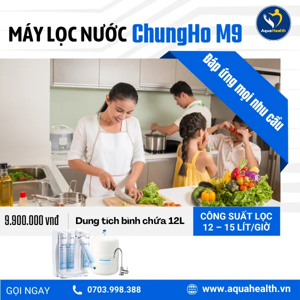 máy lọc nước ChungHo M9 - dung tích lọc lớn đáp ứng nhu cầu của gia đình