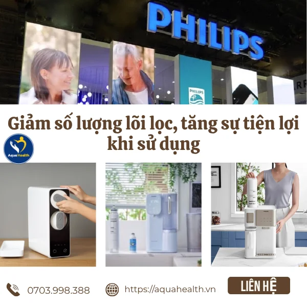 Máy lọc nước Philips - Giảm số lượng lõi lọc, tăng sự tiện lợi khi sử dụng