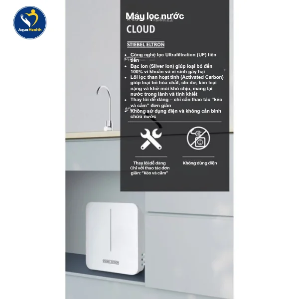 Máy Lọc Nước Stiebel Eltron Cloud phù hợp với không gian sông gọn gàng tinh tế