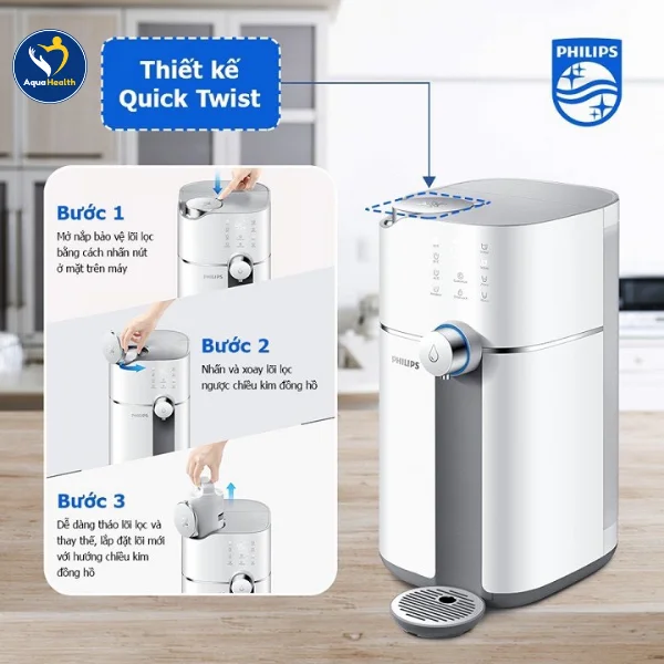 Hướng dẫn thay lõi lọc nước Philips ADD6910