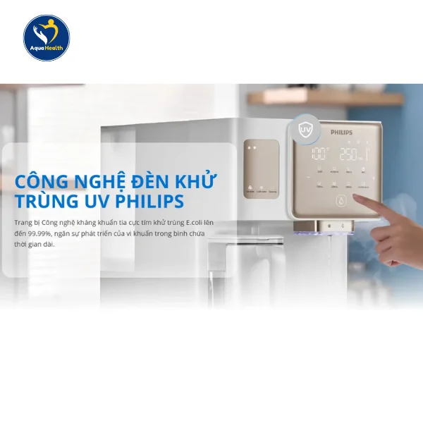 Công nghệ diệt khuẩn bằng đèn UV-C LED của máy lọc nước làm đá ADD6922CG/97