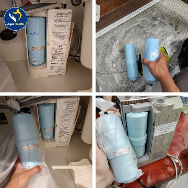 Giá lõi lọc nước máy điện giải Panasonic - Kiểm tra số lượng lõi lọc có trong máy