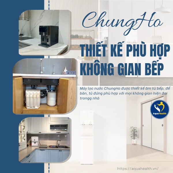 review máy lọc nước ChungHo - thiết kế phù hợp với không gian bếp