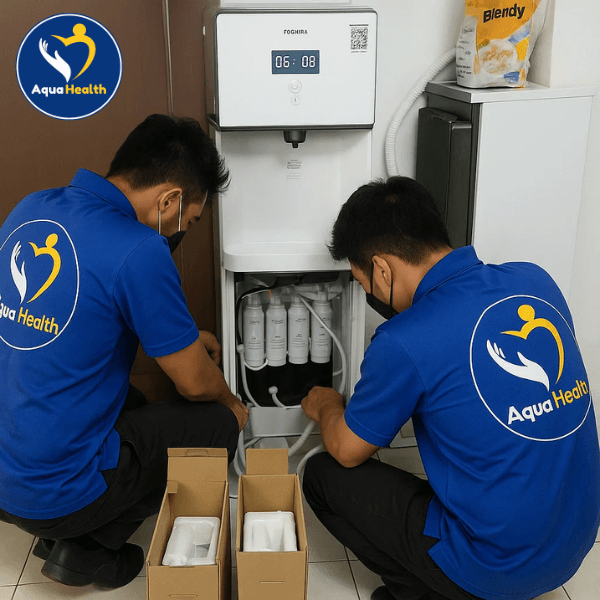 Kỹ thuật AquaHealth thay lõi lọc cho máy lọc nước Toshiba