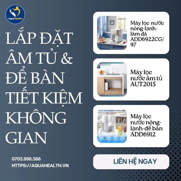 Máy lọc nước Philips - Lắp đặt âm tủ và để bàn, tiết kiệm mọi không gian