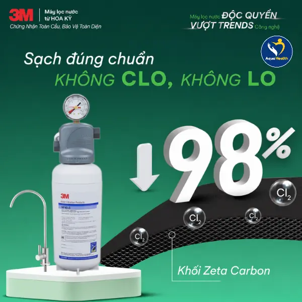 Máy lọc nước 3M ICE140S - Loại bỏ Clo và các tạp chất nguy hiểm