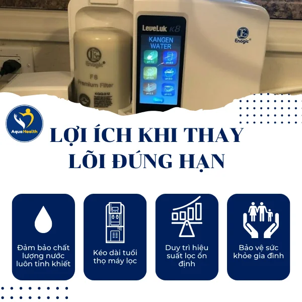 Lợi ích khi thay lõi máy điện giải kangen leveluk k8 đúng hạn