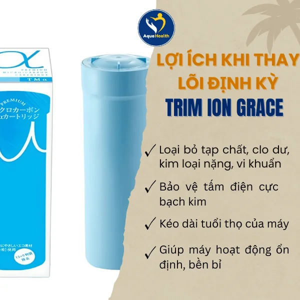 Lợi ích thay lõi lọc máy ion kiềm Trim Ion Grace định kỳ