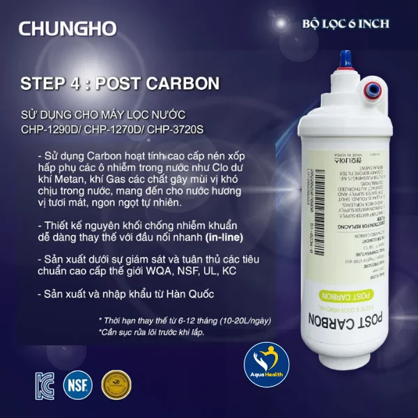 lõi lọc nước ChungHo Ambient CHP-1270D - lõi post carbon