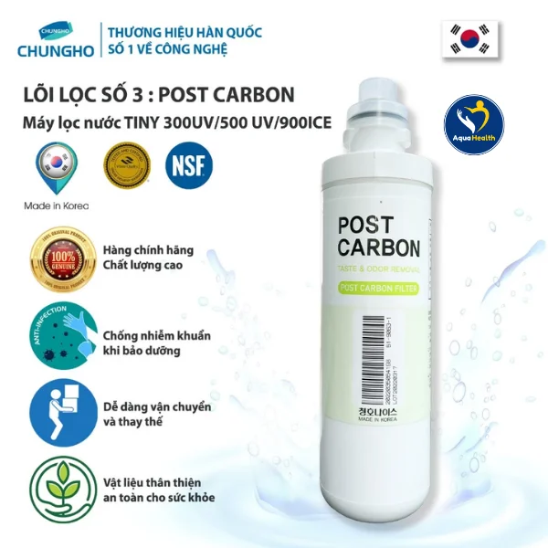 Lõi số 3: Bí quyết cho nguồn nước ngon và sạch khuẩn - lõi lọc nước chungho tiny
