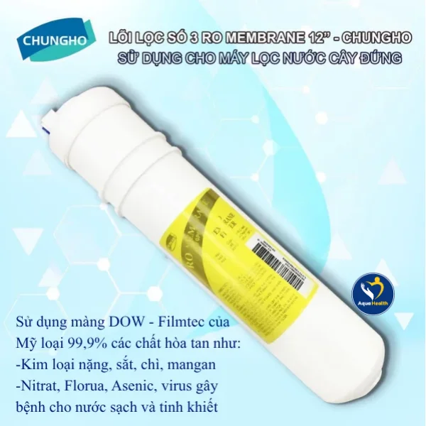 lõi lọc nước ChungHo WHI Cafe 700 lõi số 3 RO Membrane 12inch